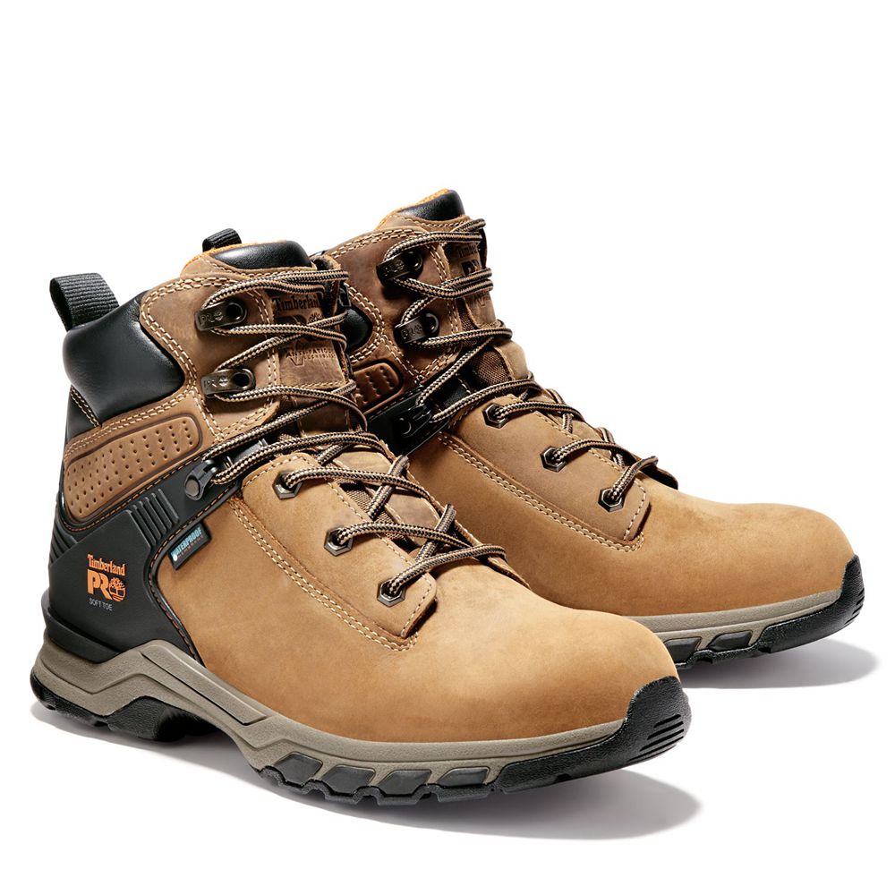 Timberland Μποτακια Εργασίας Ανδρικα Καφε/Μαυρα - Pro® Hypercharge 6\" Soft Toe - Greece 4673509-SJ